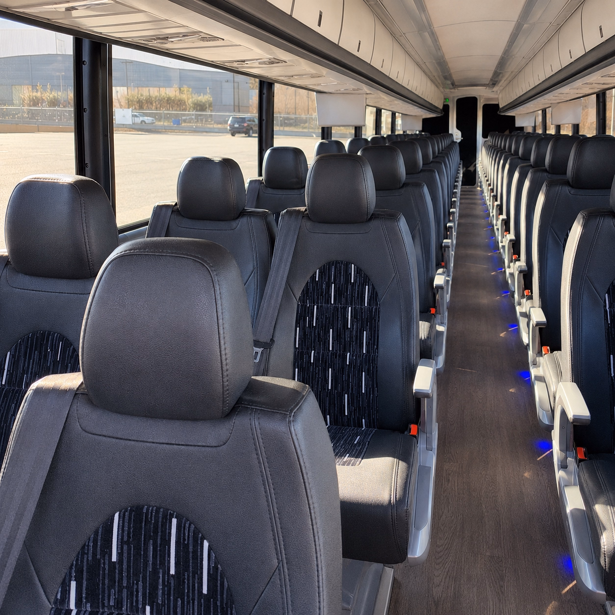 fairfield charter bus rental interior