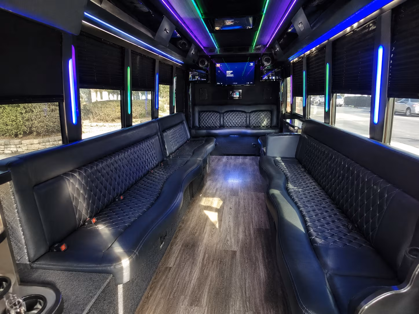folsom 15 passenger party bus interior