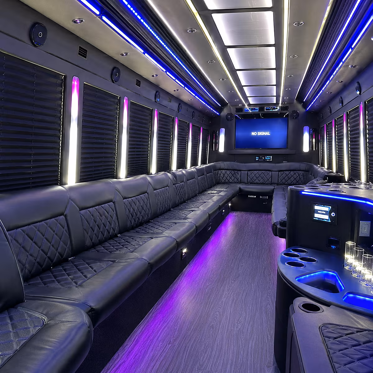 folsom 30 passenger party bus inside