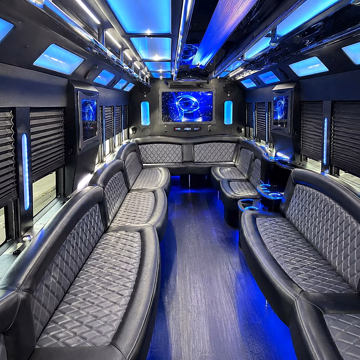 folsom 50 passenger party bus interior